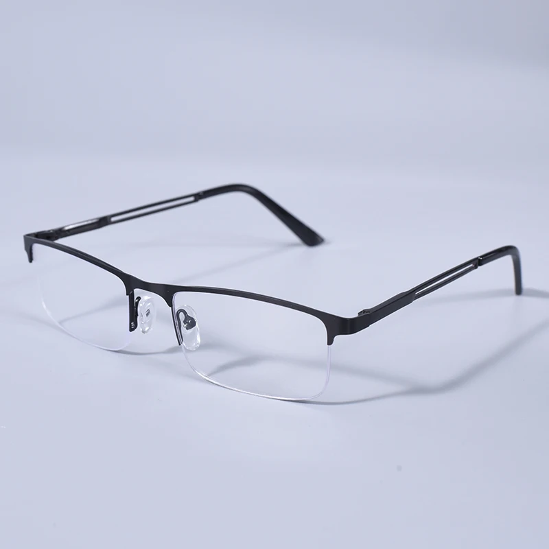2025 männer Blau Licht Blockieren Lesebrille Metall Halb Rahmen Brillen Mit Frühling Scharnier Computer Reader + 125 + 175 – Detail 4
