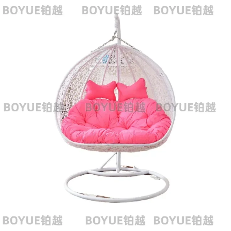 Double Hanging Basket Chair PE Rattan Outdoor Balcony Swing Indoor Rocking Seat Adult Bird Nest Wicker Furniture for Patio