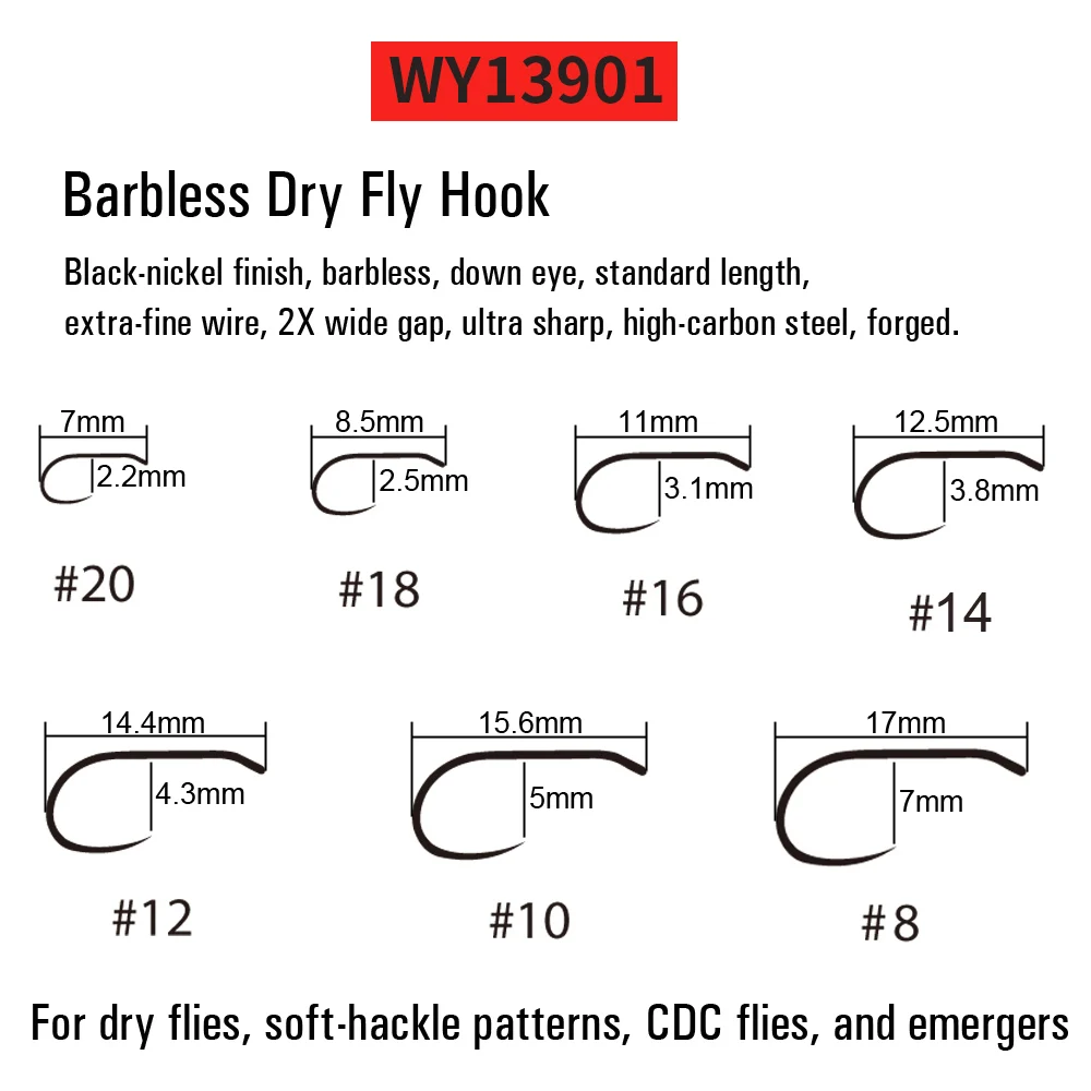 Vtwins Barbed Barbless Fly Tying Hooks  60 Degree Jig Nymph Hook Dry Streamer Wet Caddis Fly Hooks Trout Fly Fishing Hook Tackle