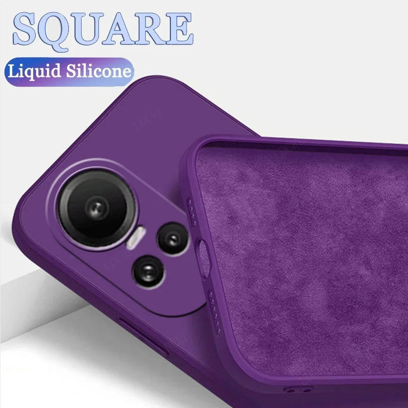 For Reno 10 5G Case Cover OPPO Reno 10 Pro 5G Capas New Liquid Silicone Back Shockproof TPU Soft Cover Reno10 Reno 10 5G Fundas