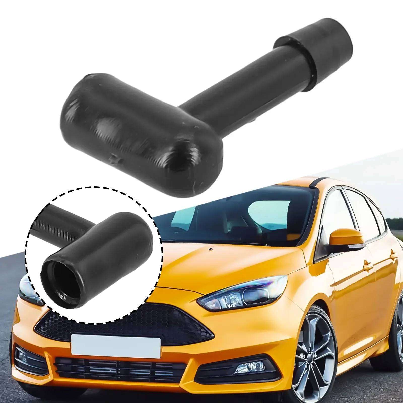 1pc Car Windscreen Washer Water Jet Adapter Nozzle For Ford For Foucs 6680333 Auto Windscreen L Shape Connector Hose Plastic Jet