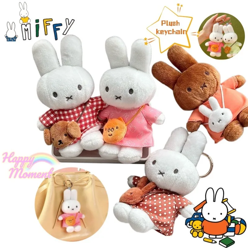 

New Miffy Anime Peripheral Cartoon Cute Plush Toy Personalized Kawaii Keychain Creative Girl Heart Bag Accessory Gift Wholesale