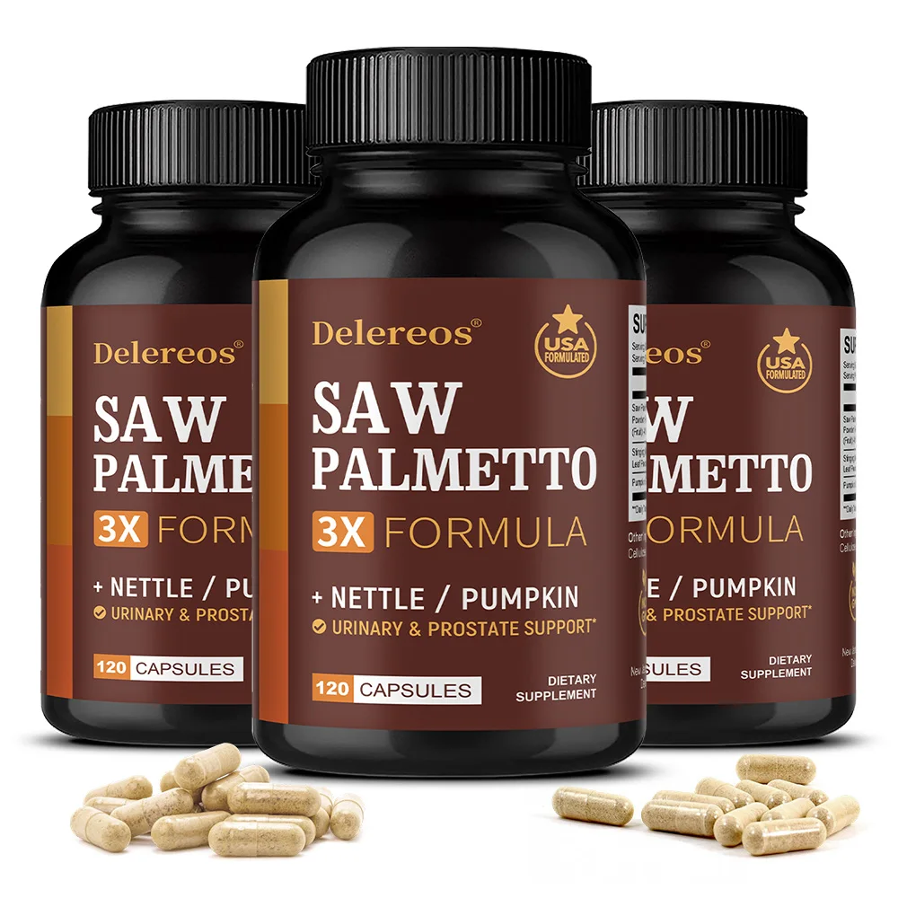 Saw Palmetto Capsules with Stinging Nettle, Promote Prostate Health,Reduce Baldness and Thinning Hair, Men’s Daily Wellness