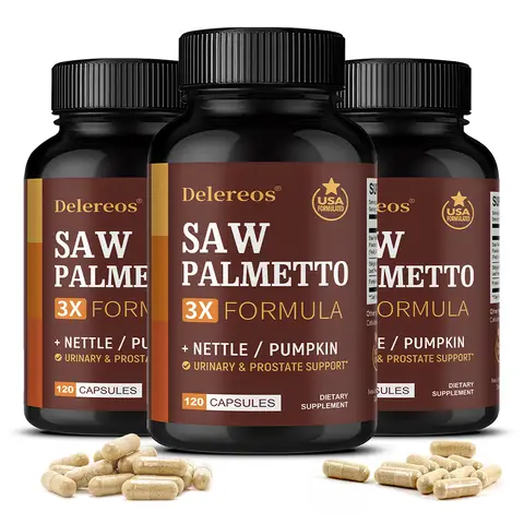 Saw Palmetto Capsules with Stinging Nettle, Promote Prostate Health,Reduce Baldness and Thinning Hair, Men’s Daily Wellness