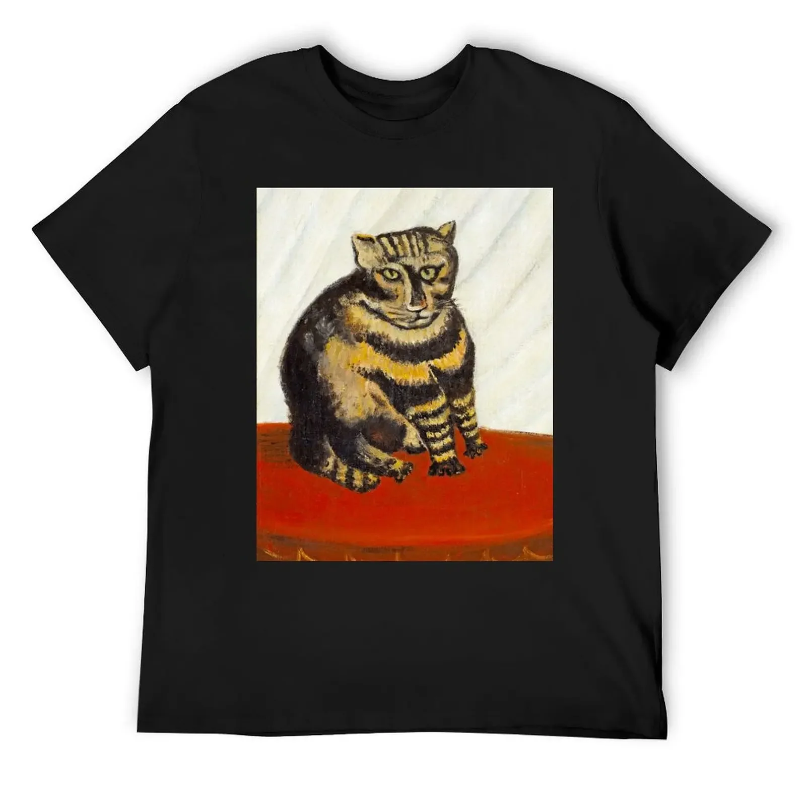 

HENRI ROUSSEAU HD - Le Chat Tigre The Tabby Cat Original by Henri Rousseau T-Shirt graphic shirts Men's cotton t-shirt