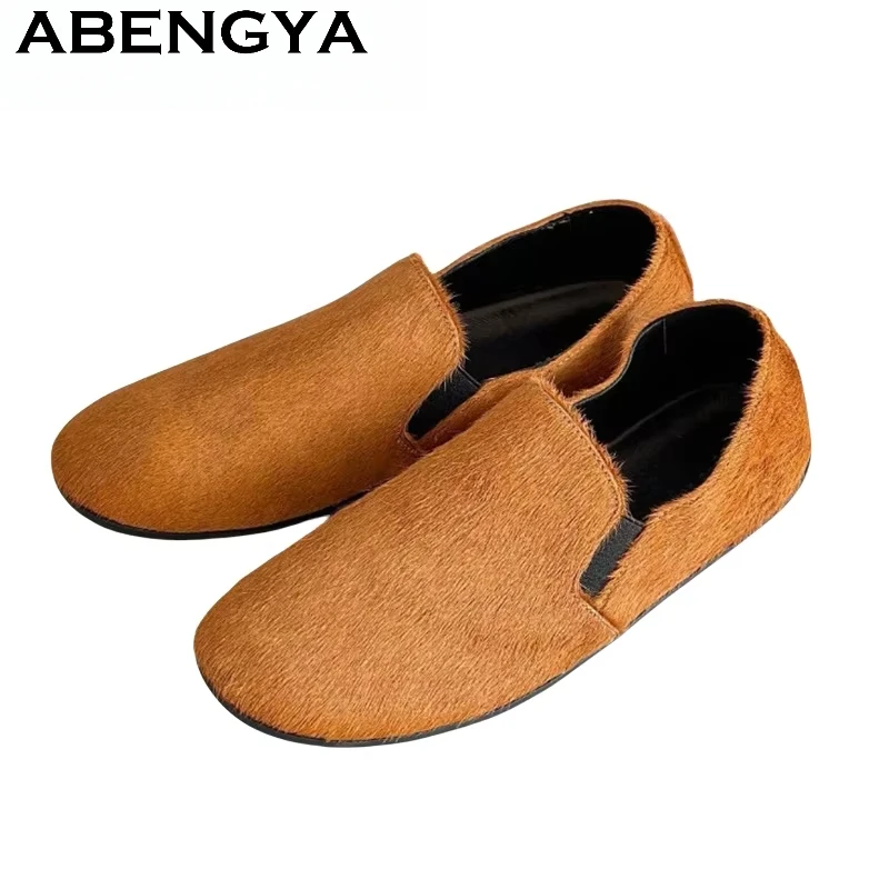 

2025 Summer Multicolor Flat Loafers Shoes Women Round Toe Suede Slip On Lazy Shoes Ladies Casual Comfort Flat Single Shoes Femme