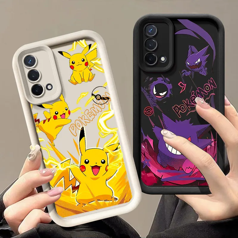 Cartoon Anime P-Pikachus Phone Case For OPPO A3 Reno 10 11 12 Pro 11F 12F A58 A78 4G A98 A3X 5G A15 A16 A17 A38 A53 A57 A60 A92