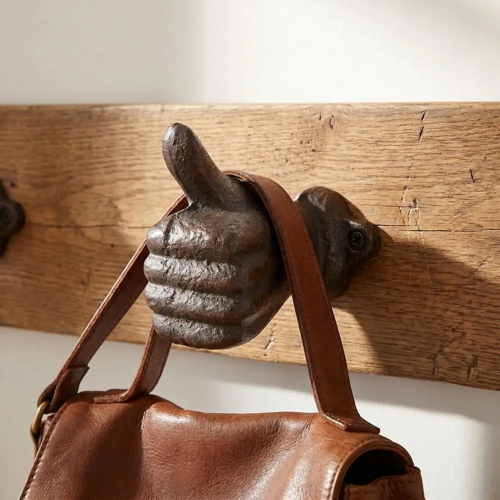 Creative Iron Hand Shape Holder Wall Mounted Decorative Muscle Arm Hook Heavy Duty Backpack Holder Jewelry