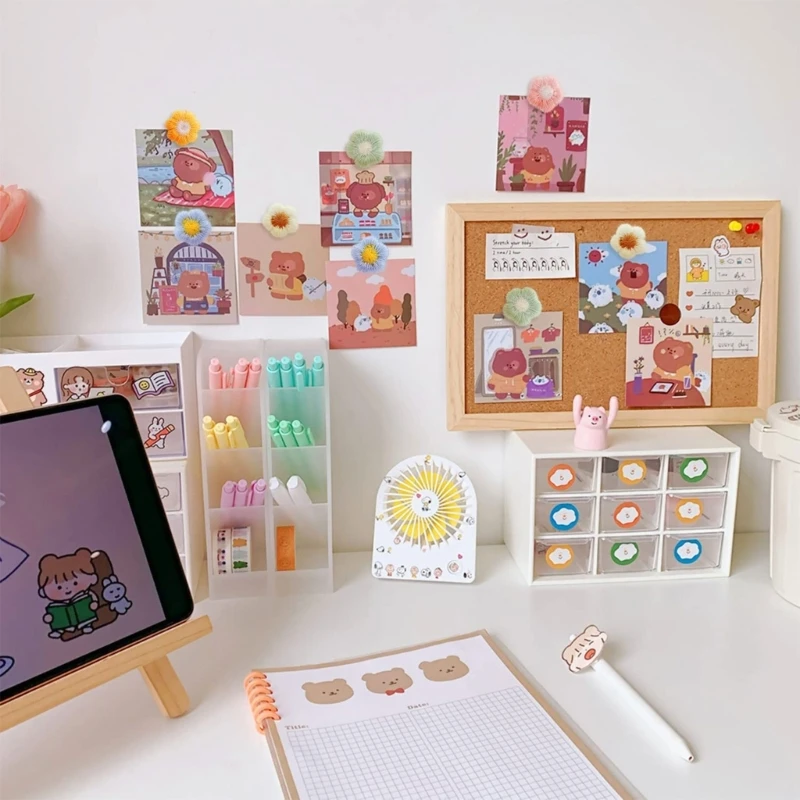 30 ชิ้นดอกไม้ Push Pins ดอกไม้ Thumb Tacks ดอกไม้ตกแต่ง Cork Board Tacks