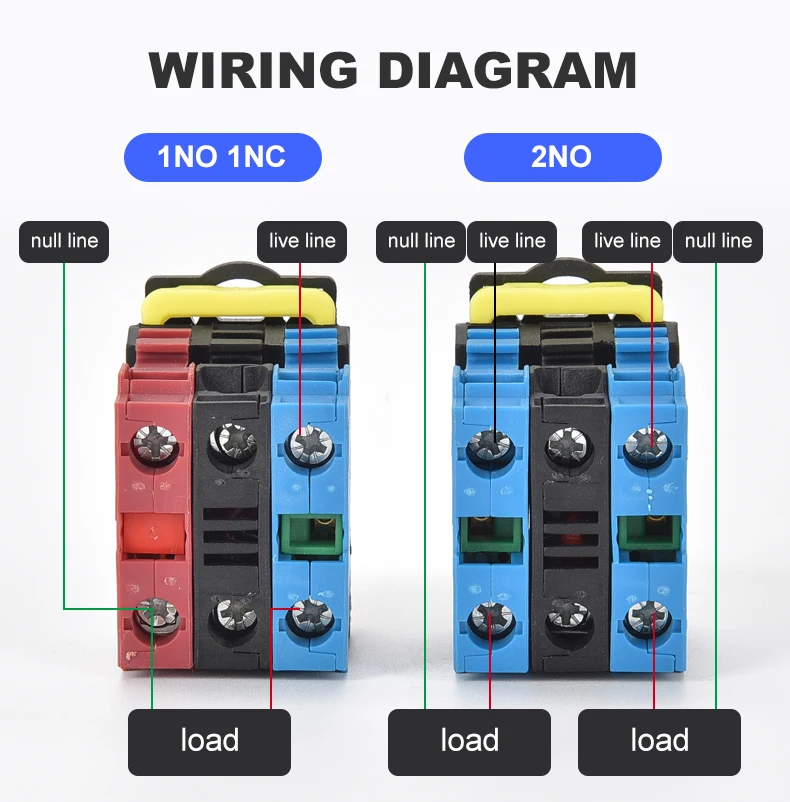 22mm LA36M Double Push Button Momentary Reset Two-position Button Switch with LED 12V 24V 220V 10A NO NC Switch On Off VaneAims