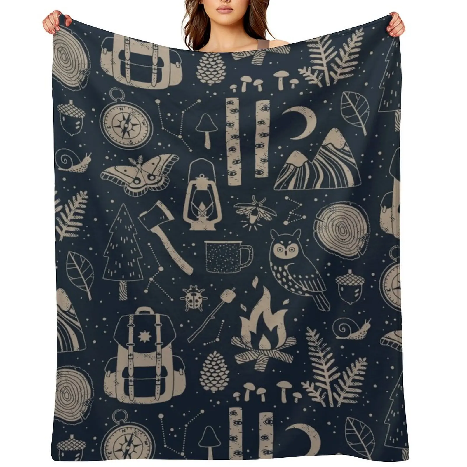 

Into the Woods Throw Blanket Camping for babies Thins manga Blankets