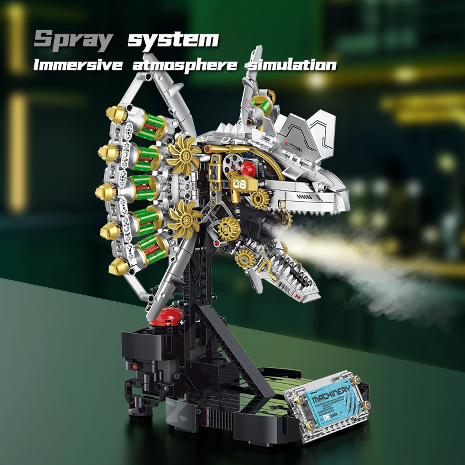 

XZ0008 953PCS Dilophosaurus Skull Model Kit Small Particle Assembled Mechanical Series Building Block Ornaments Kid Holiday Gift