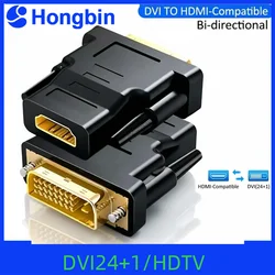 1080P DVI to HDMI-Compatible Cable Adapter DVI Male to Female Bi-directional Connector Converter for PS3 Projector Laptop TV Box