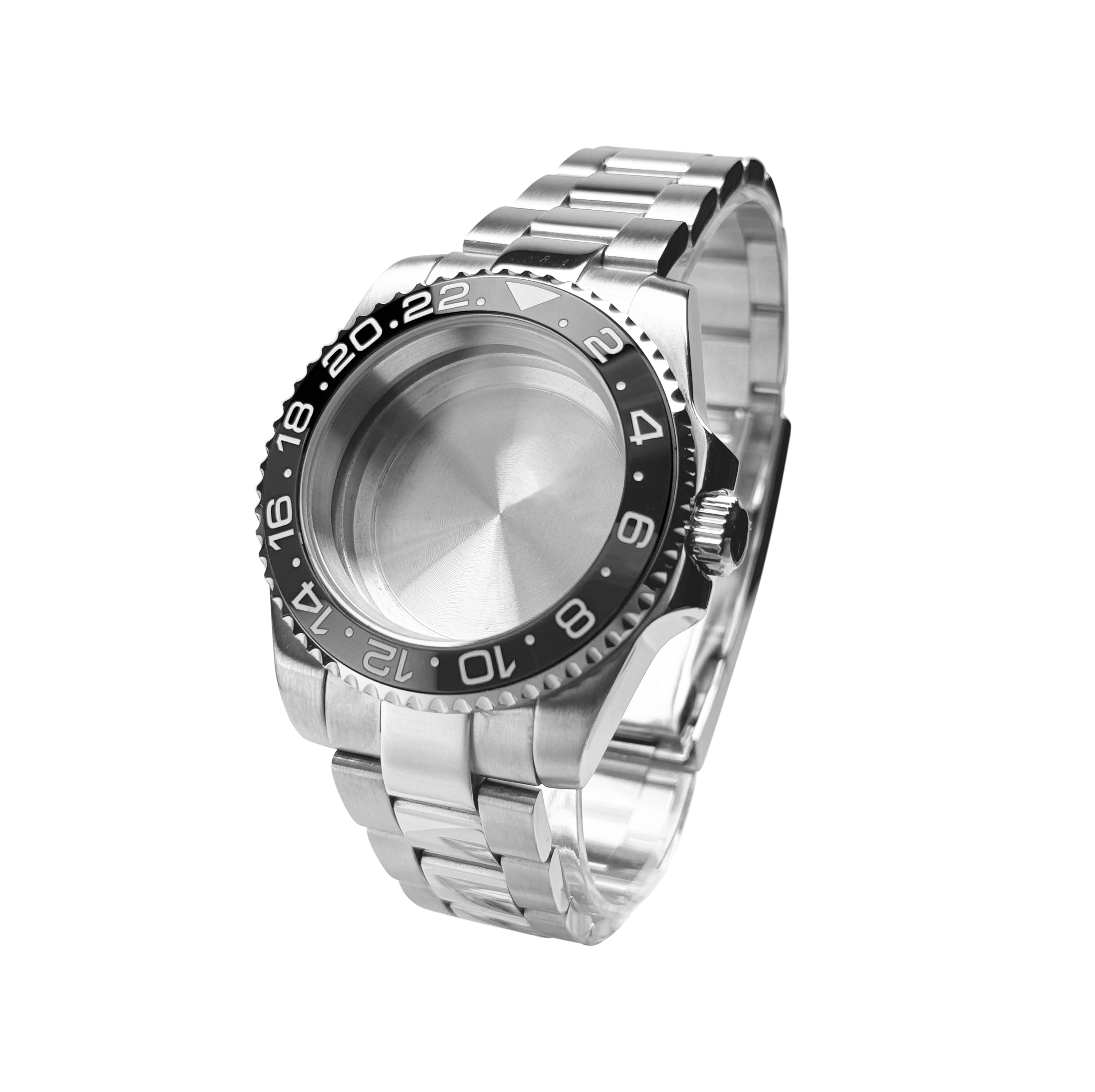 GRAYSS Blak Lünette 40mm Diver Wasserdicht für SUB NH34 NH35 NH36 Uhrwerk Saphirglas Uhrengehäuse Mod Glasrückseite 20atm Stahlarmband 3