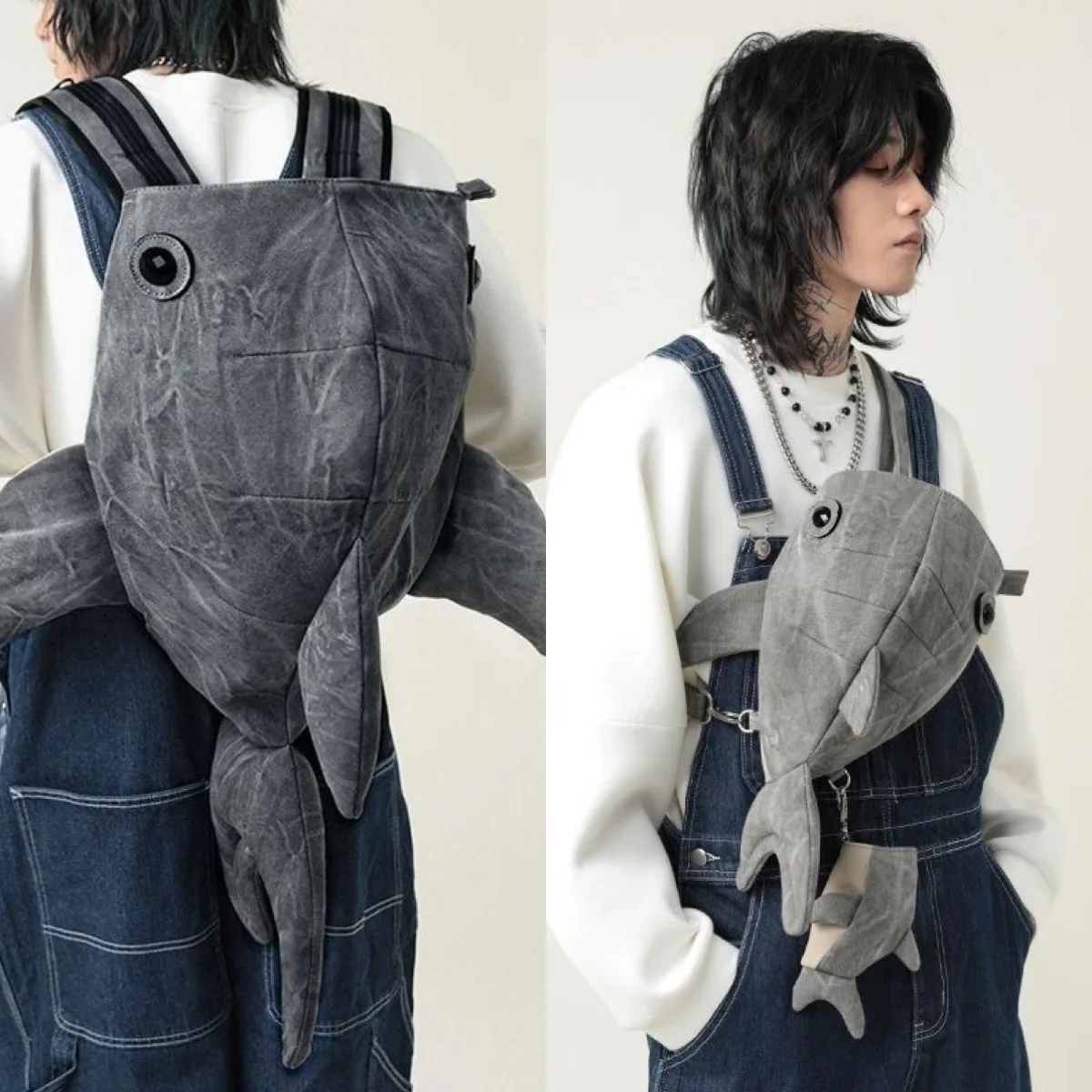 Sac à dos en forme de baleine et de requin, sac de voyage personnalisé, sac à dos durable, cartable étudiant, animal de dessin animé, grande capacité, mode