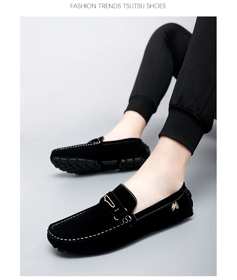 48 Extra-Large Size Matte Couple's Style Halloween Gift 2025 Autumn New Loafers British Style Slip-On Men's Driving Shoes Lightweight Non-Slip Casual Leather Shoes