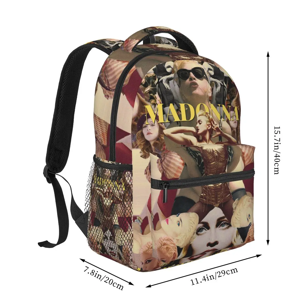 Madonna Ciccone Graphic Tour Student Backpack School Bag Hiking Travel Daypack for Men Women Fashion Bookbag Shoulder Bags