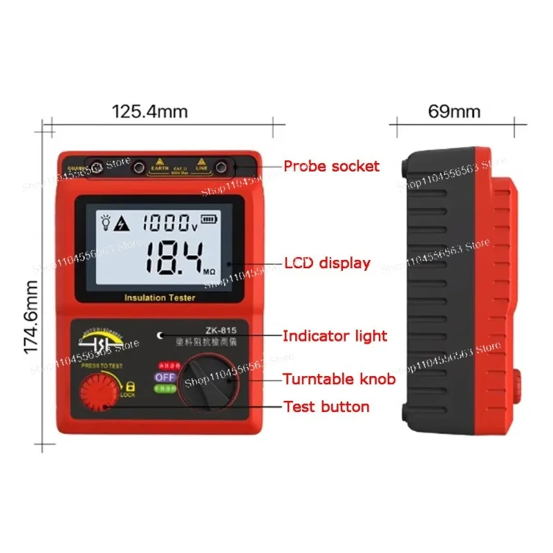 Paint Resistance Tester (Probe ZK-815) - Solvent Resistance Coating Tester & Water/Oil Conductivity Meter