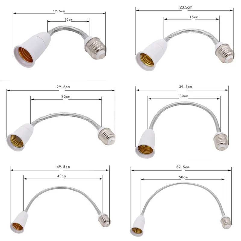 Flexible E27 to E27 LED Lamp Base Bulb Socket Extender Extension Light Holder Converter U26