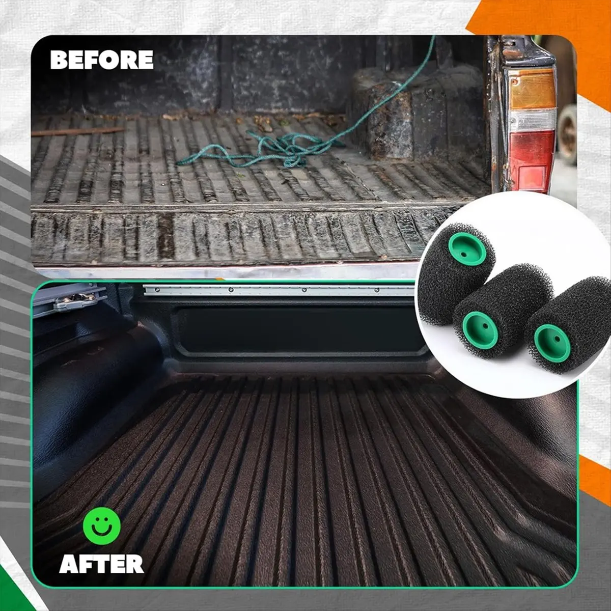HITL 9 Pcs Textured Paint Roller Kit, 4 Inch Bed Liner Roller Covers with Frame for Truck Coatings and Non-Slip Surfaces