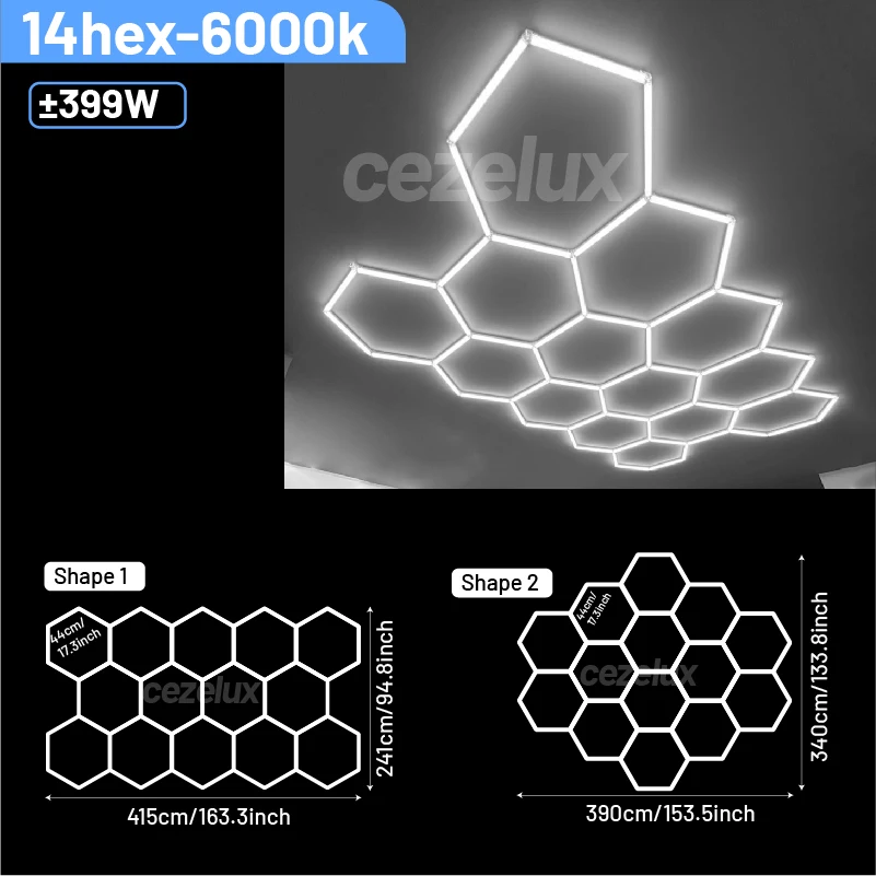 Kapperszaak kapsalon hexagonale led-verlichting voor garage werkplaats kantoor sportschool auto berging studio plafondlamp honingraatbuis
