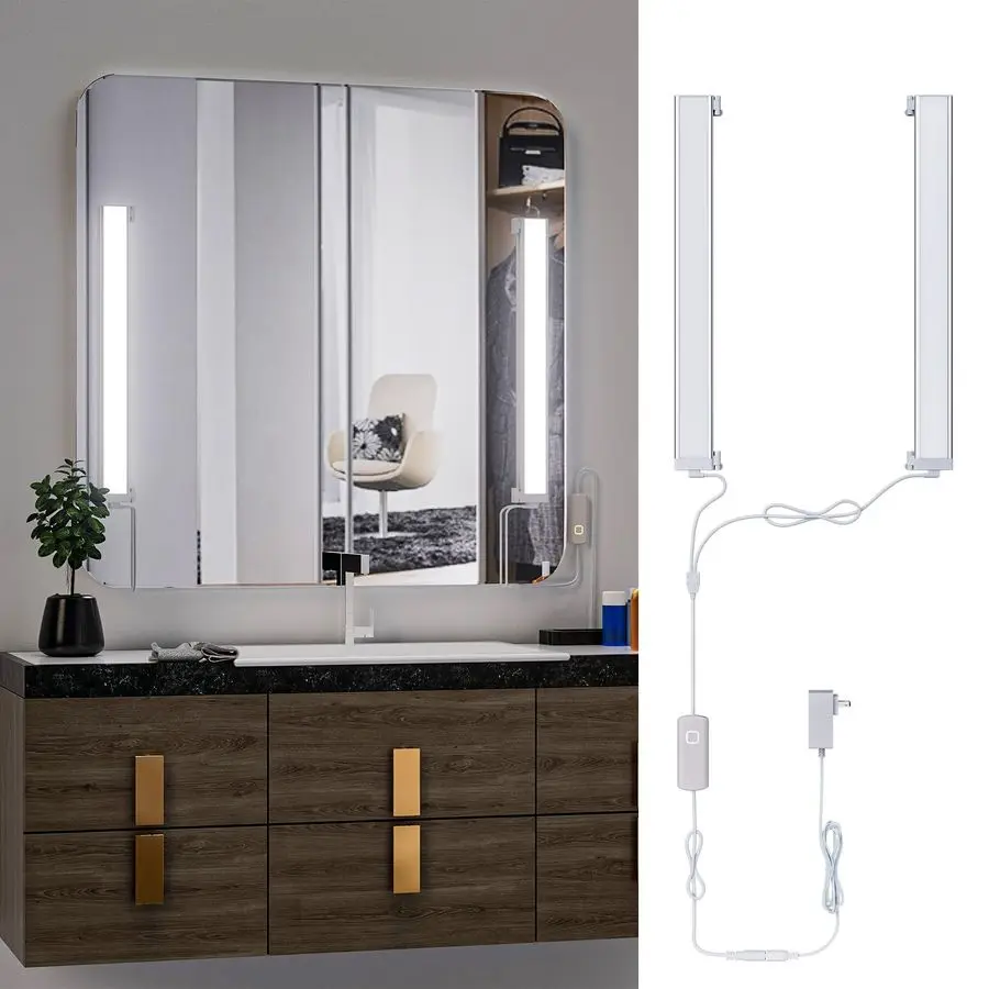 

Angle Adjustable LED Vanity Lights for Mirror, Bright Dimmable and Color Temperature Changeable LED Makeup Lights, Stickon 24V P