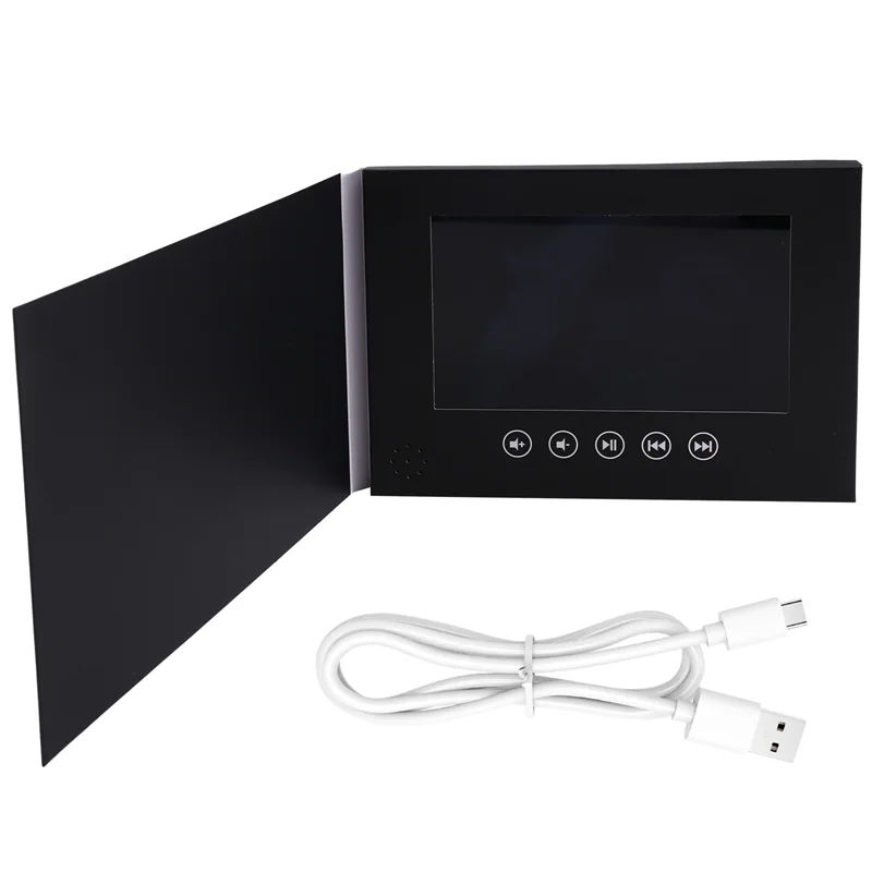 

ABKQ-IPS Screen 7 Inches Hard Cover Video Brochure 256Mb Memory 5 Button Functionality