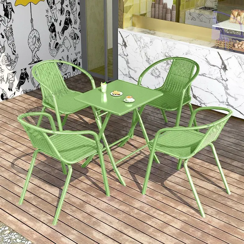 

#Modern Patio Furniture Outdoor Metal Frame Dining Table And Chairs Outdoor