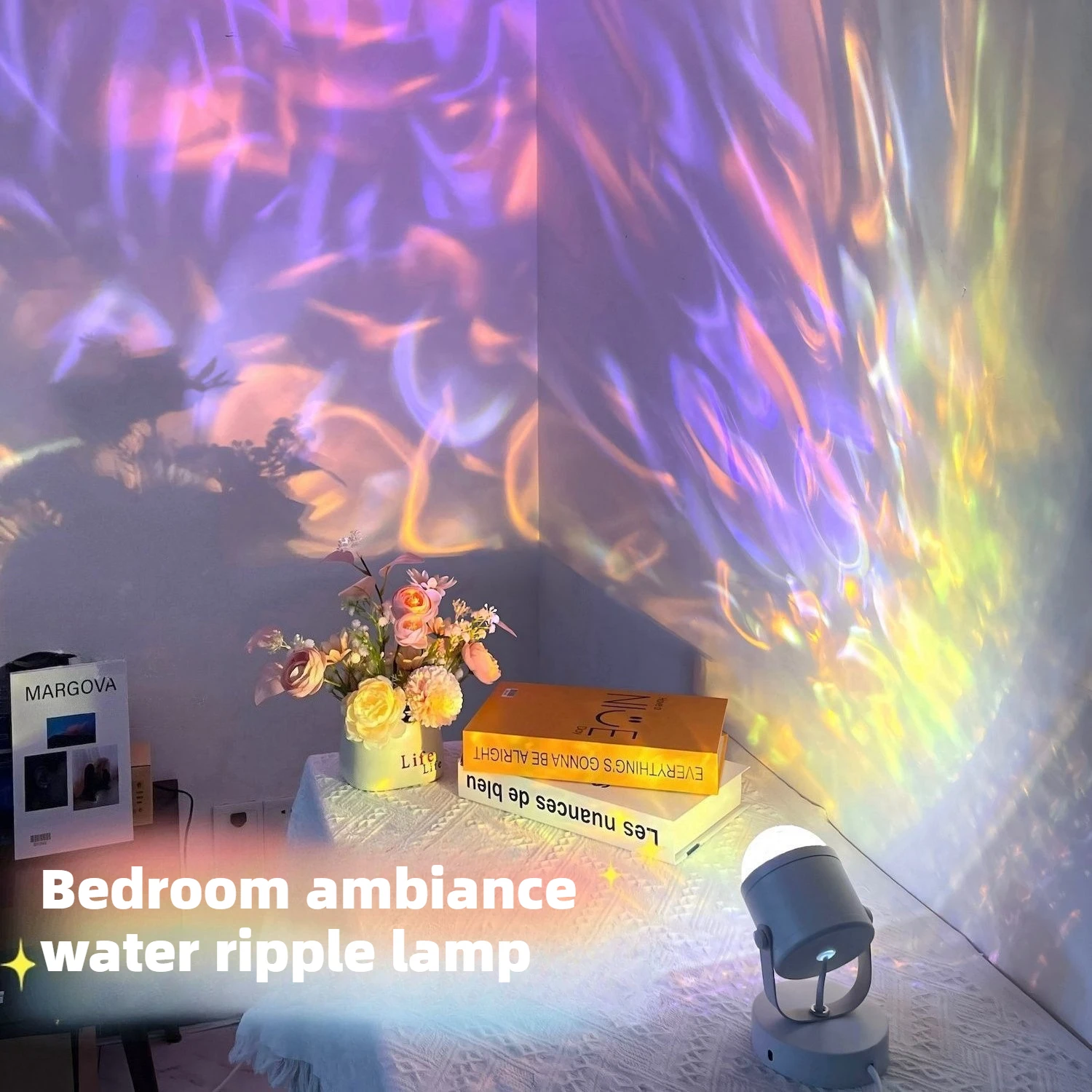 Festival Decoration Atmosphere Small Night Light Layout Romantic and Dynamic Space Water Ripple Small Night Light