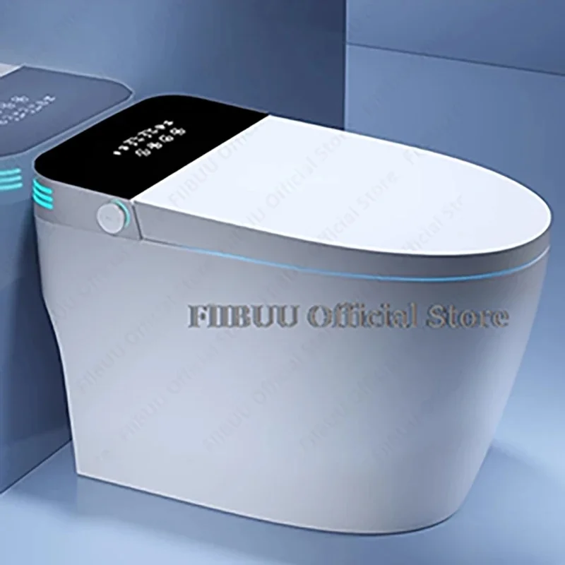 Luxury Smart Toilet with Built-in Water Tank Heating Seat Extended Length Flushing Night Light Soft Close Cover