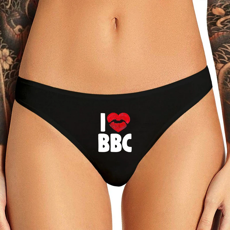 String Homme Thongs Women Sexy I Love Lips BBC Print Underwear for Women Cute Underpants for Girls Sexy Seamless Thong Panties