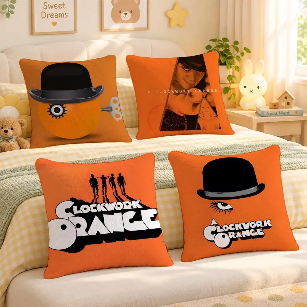 Film Clockwork Orange Retro Cushion Cover Personalized Soft Plush Pillow Living Room Home Sofa Bedroom Office Car Cushion