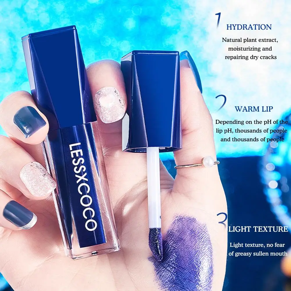 Lessxcoco-Sexy Gloss Shiny Color Changing Lip Balm, batom natural longo impermeável, duradouro hidratante, maquiagem feminina, T7a1