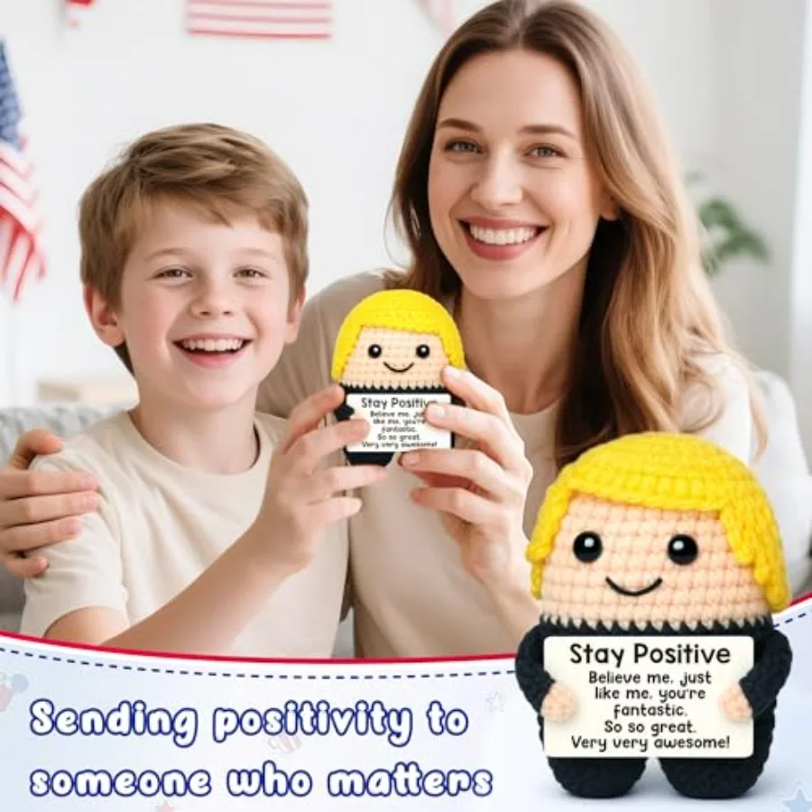 مضحك صغير إيجابي الكروشيه الحيوان هدايا للنساء الرجال بوس يوم هدايا عيد ميلاد له المراهقين بنين ابن زميل العمل عيد الميلاد Stocki