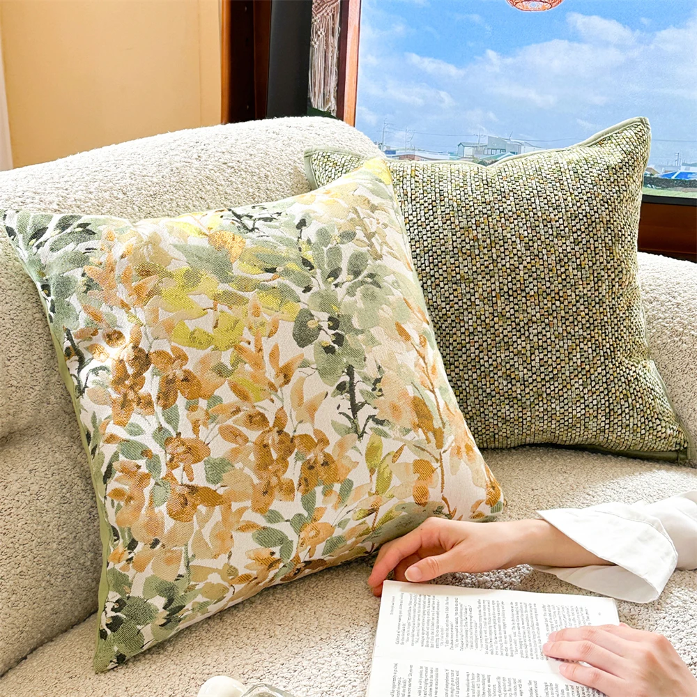 

Романтические подушки в корейском стиле для домашнего декора, гостиной, диваны, подушки, синельные жаккардовые подушки для талии, спинки, наволочки