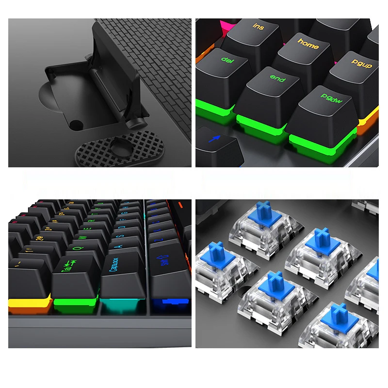 USB wired K550 87 Keys Mechanical Keyboard Full Key Colorful Backlight Hot Swappable Office Esports Game Ergonomics For Gamer La