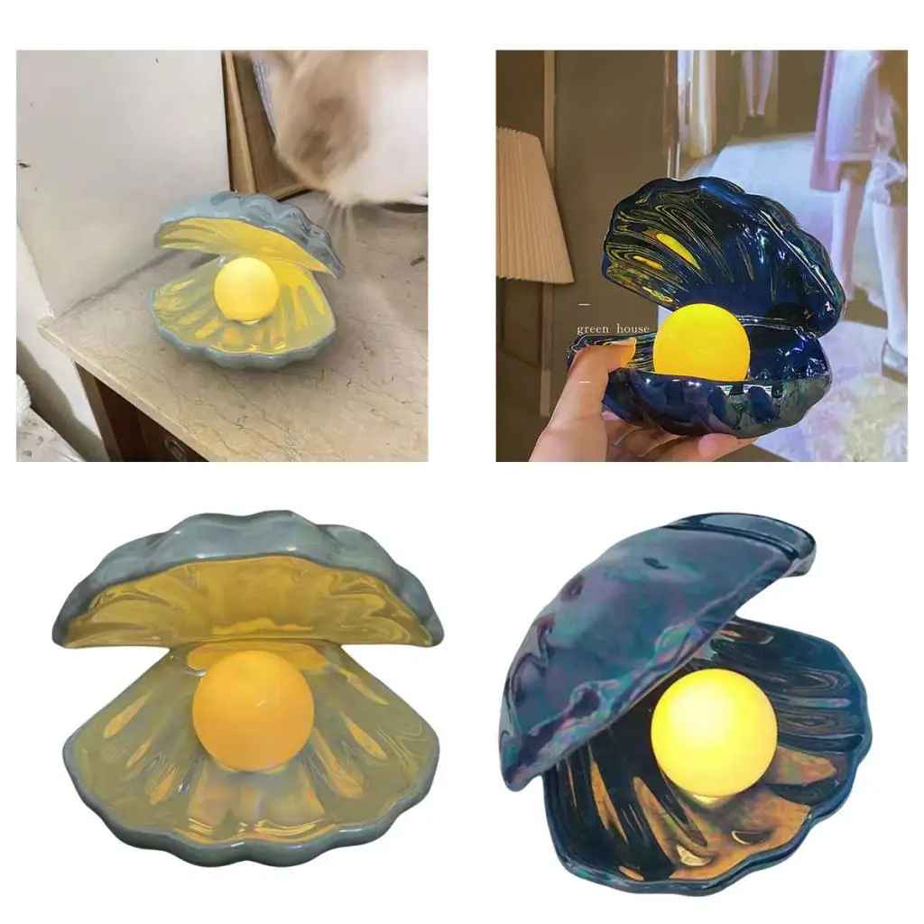 Shell Night Light Accent Lamp Battery Operated for Bedroom Home Decor