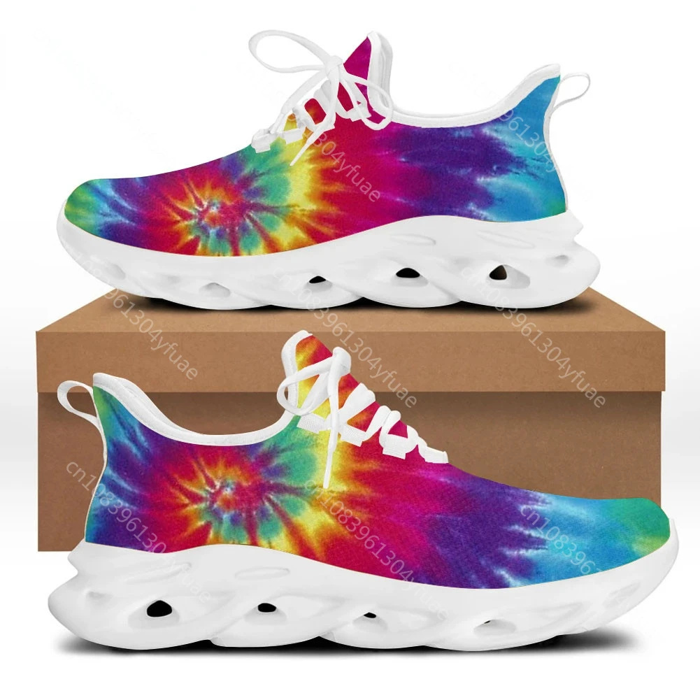 Fashion Men Casual Sneakers Tie Dye Pattern Flats Shoes Comfortable Durable Footwear for Teen 2021 New Style Shoes