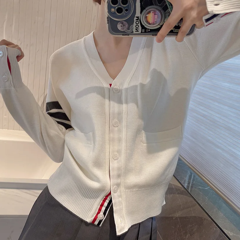 

Faionable V-Ne Knitted Sweater Cardigan Long Sve Slim Fit Korean Sle Autumn New Arrival Women's Commute Sle Clothing