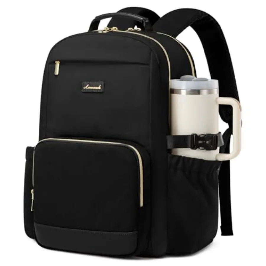 

Laptop Backpack for Women with Pouch Pocket for Large Capacity Cup, Laptop Computer Bag Travel Backpack Purse, Waterproof Work