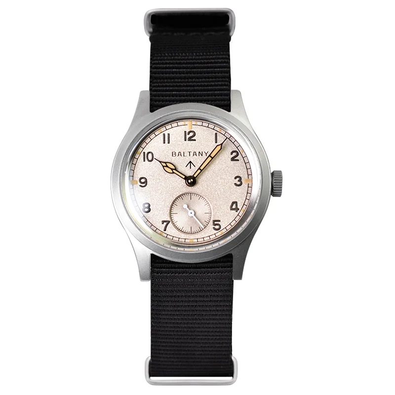 Baltany S2025 36MM D12 Militaire Horloges Man ​   Retro lichtgevend roestvrijstalen saffierkristal waterdicht automatisch polshorloge