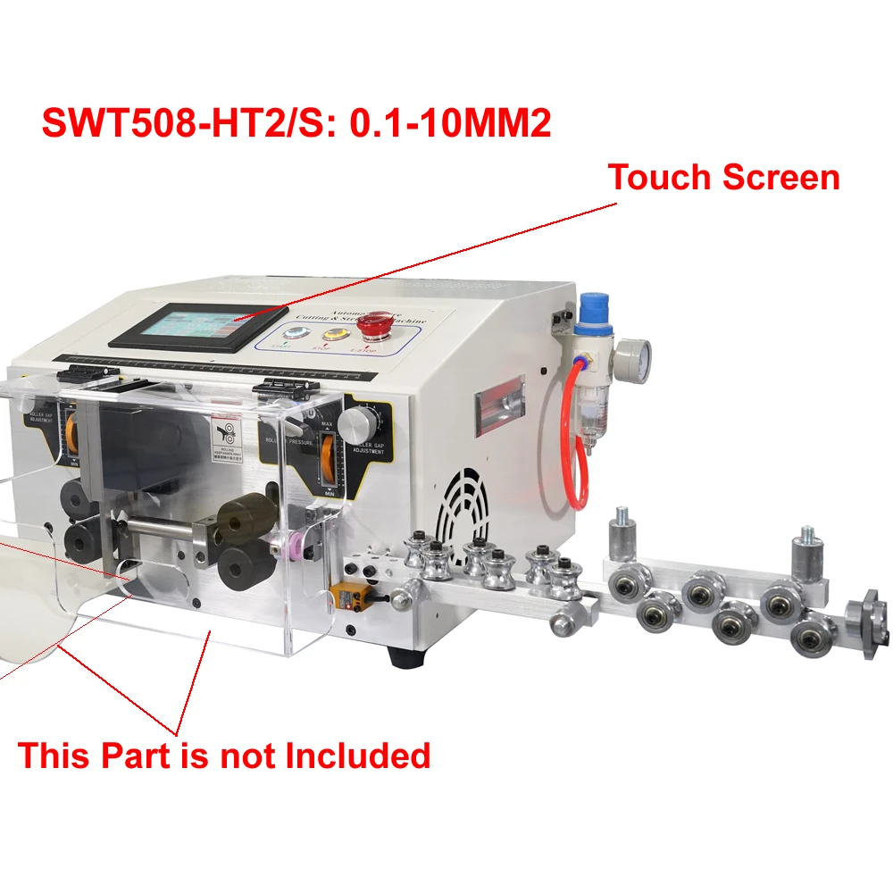 

SWT508-HT2 Touch Screen Automatic Cable Stripping Peeling Cutting Machine 10MM2 Double Round Sheath Skin Wire Cutter Stripper