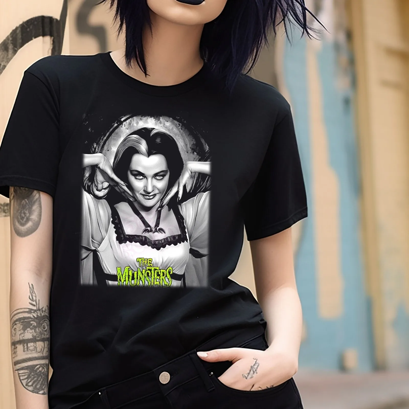تي شيرت رعب ليلي مونستر أسود S-3XL The Munsters #3