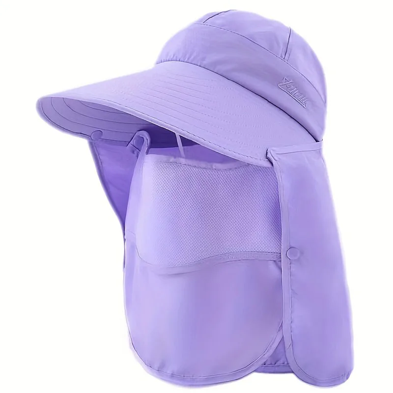 Outdoor-Sonnenhut für Damen, Sommerhut mit abnehmbarem Schal, Fischerhut, atmungsaktiv, für Angeln, Camping, Wandern – Detail 8