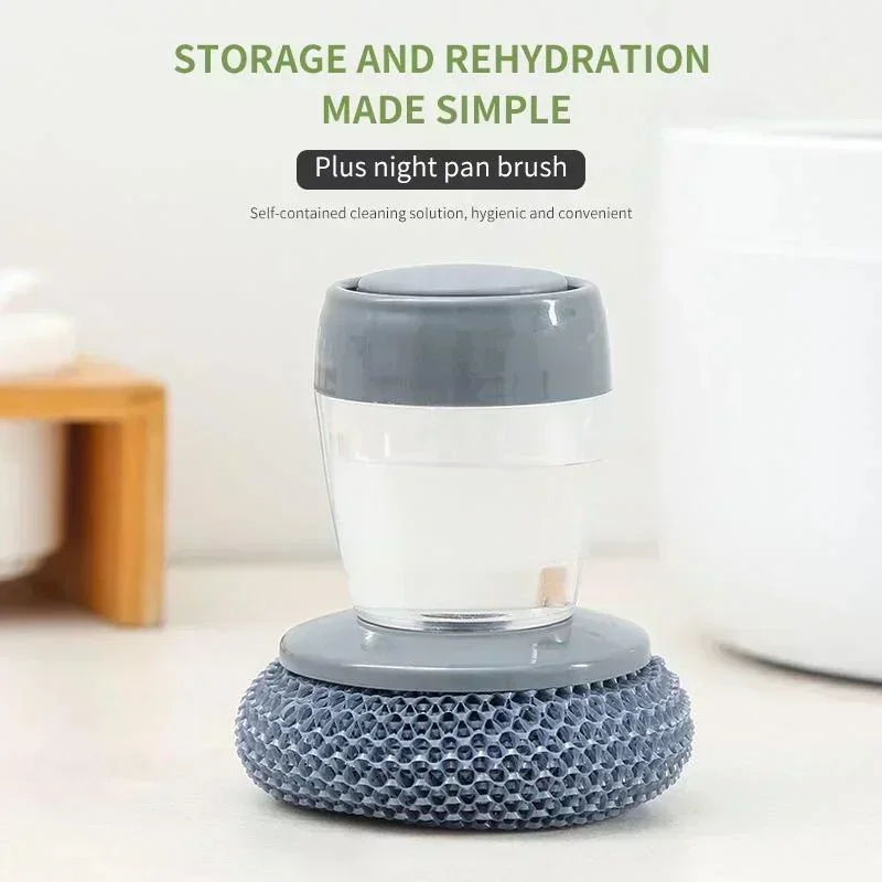 Kitchen Dish Bowl Cleaning Brush Soap Dispenser Liquid Pot Brush Sponge Dishwasher Brush Convenience Small Tools Accessories