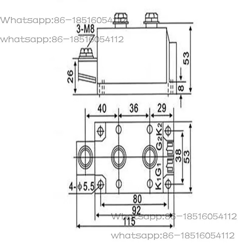Thyristor Module MTC300A1600V 500A 600A High Power  Air Cooling Module