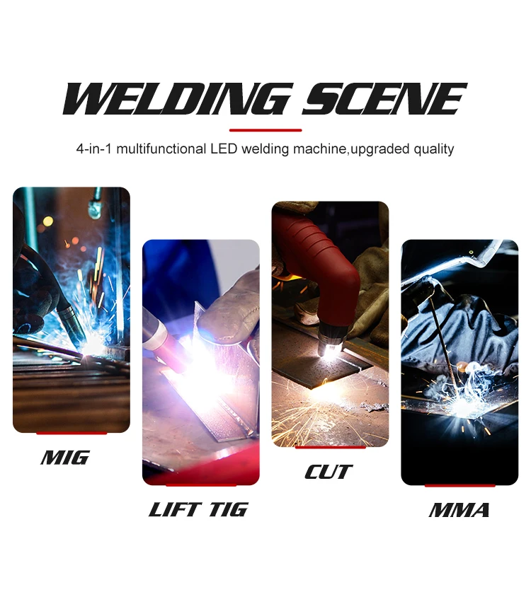 Smart Portable 4 in 1 Welding Machine MIG TIG CUT MMA and Flux Welding Without Gas Multifunction Welding machine