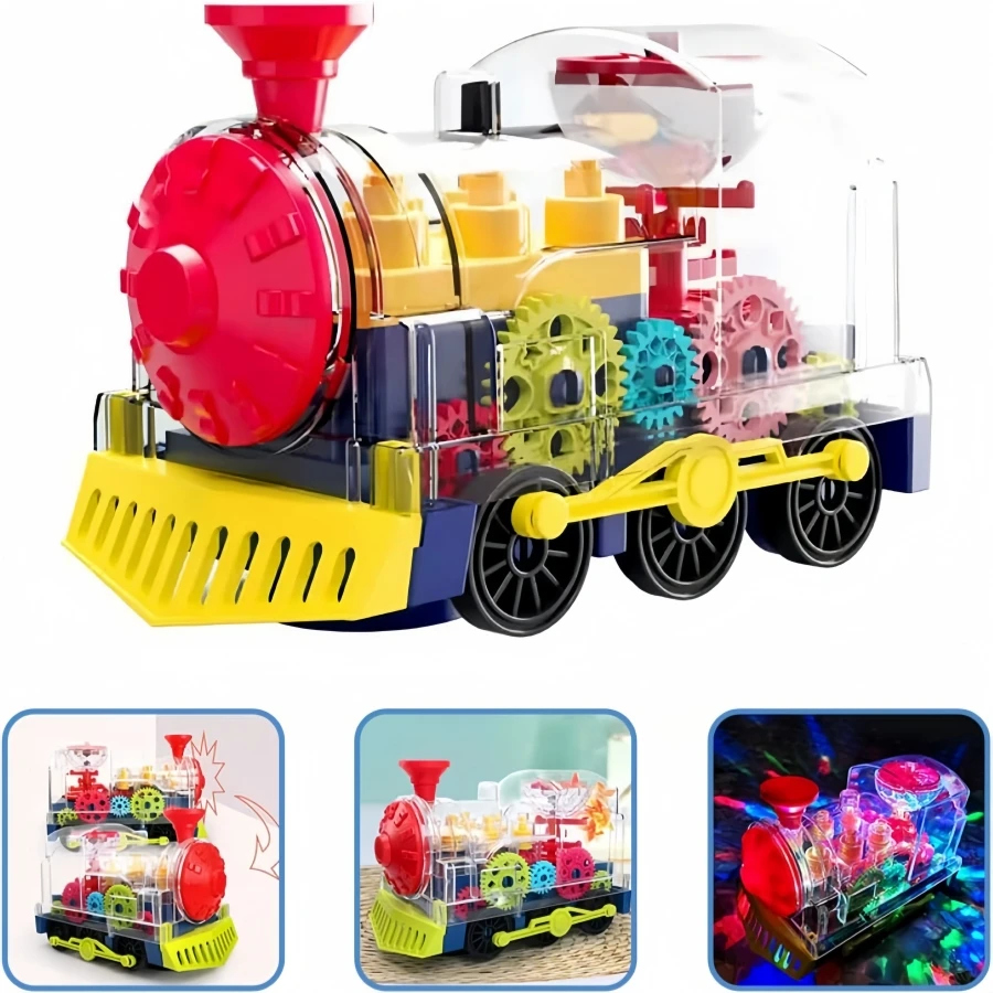 Children\'s Electric Train Toy with Music and Lighting, Automatic Steering for All-round Walking, Suitable for Boys and Girls Puz