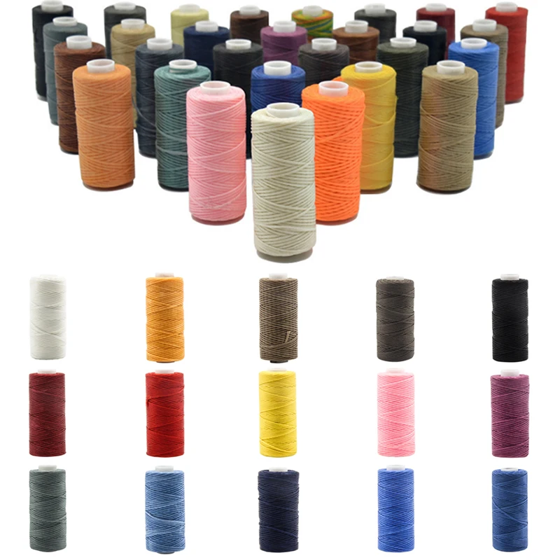 50m Leather Waxed Thread Cord for DIY Handicraft Tool Hand Stitching Thread Flat Waxed Sewing Line Pendant Rope