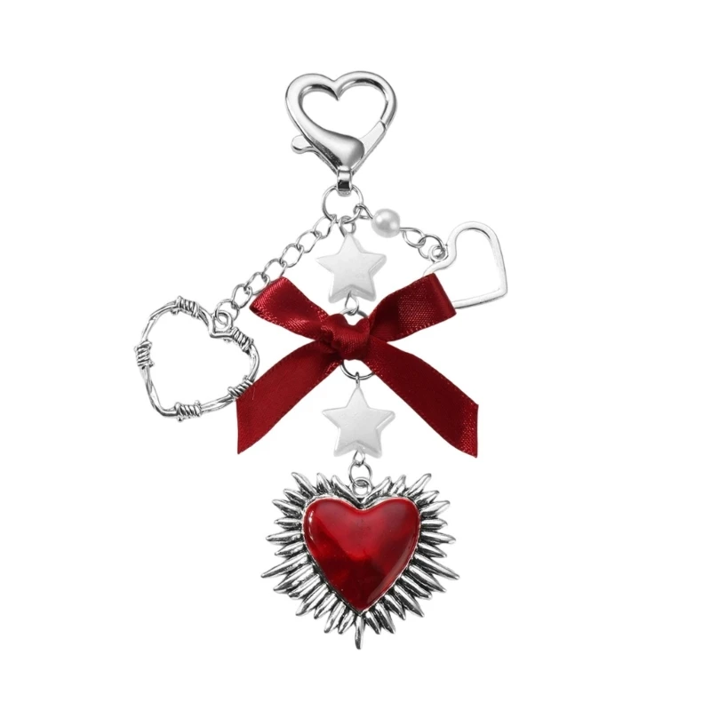 

A3PE Aesthetic Keychain Accessories Star Heart Bowknot Keychain,Bag Charms Car Key Rings Accessories for Womens Girls